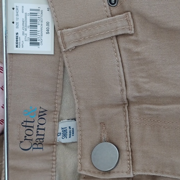 Croft & Barrow Straight Leg Khaki Journey Pants 12 Short Stretchy - Picture 5 of 5